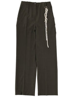 Green Straight Flat Front Pants 1