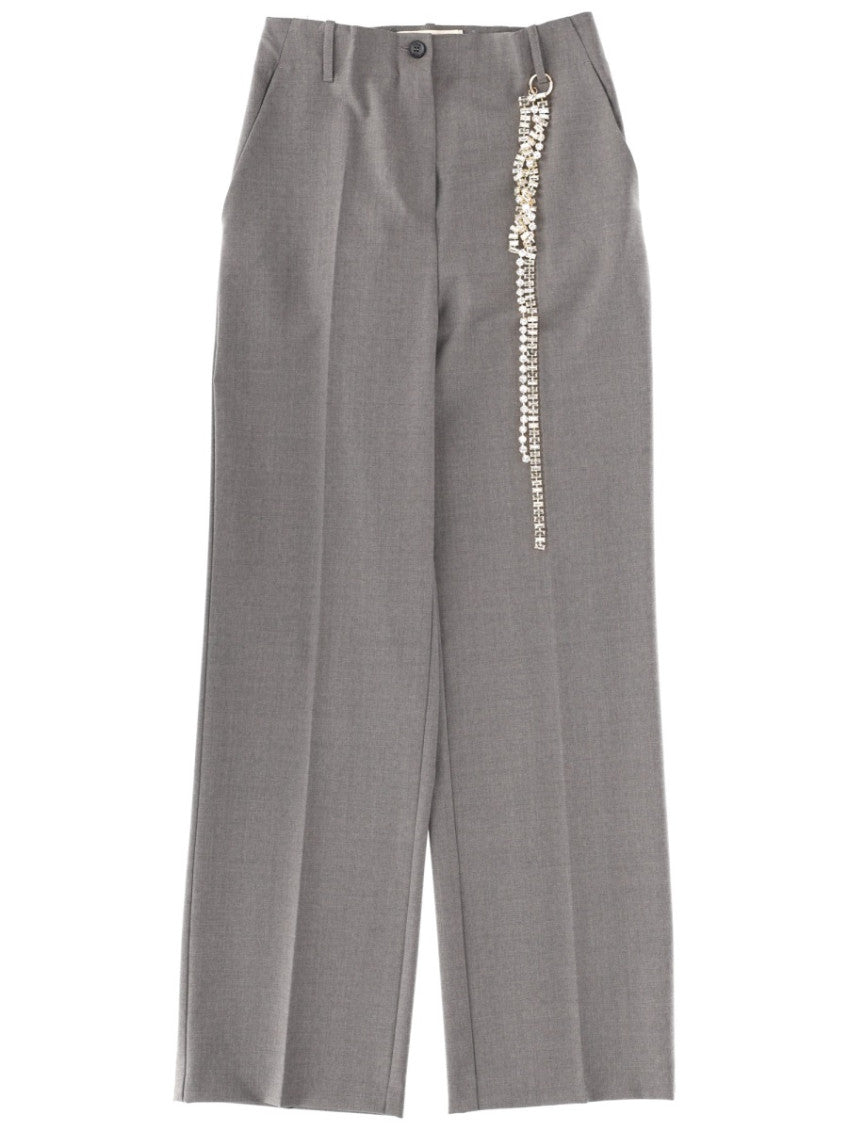 Grey Straight Flat Front Pant 1