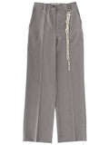 Grey Straight Flat Front Pant 1