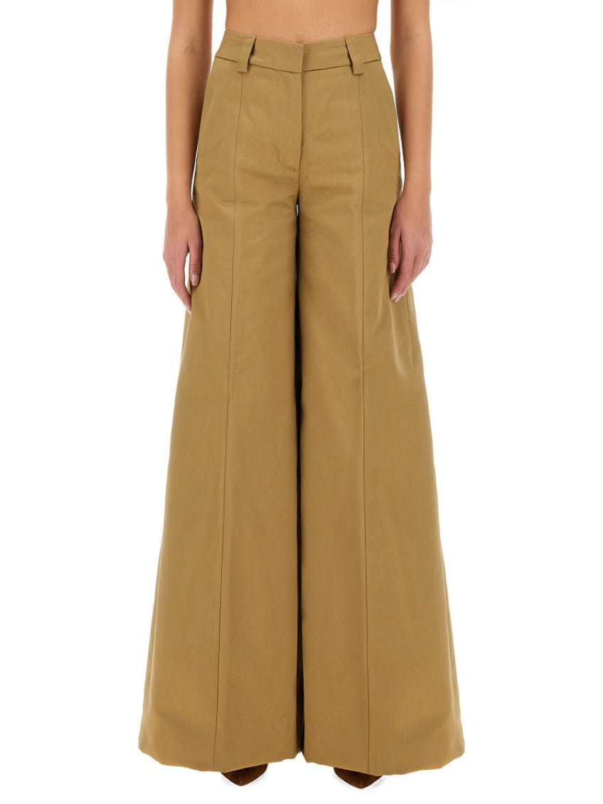 Beige Regular Flat Front Pants 1