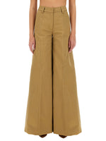 Beige Regular Flat Front Pants 1