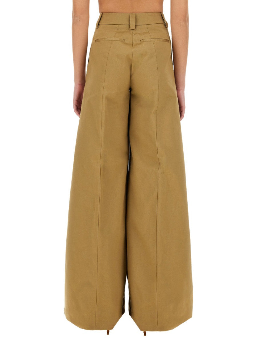Beige Regular Flat Front Pants 2