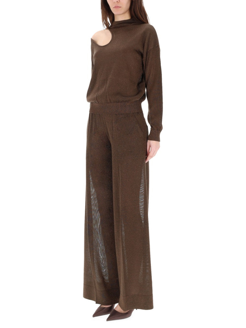 Brown Loose Elasticated Pants 3
