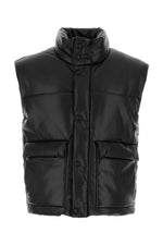 Black Leather Padded Vest 1
