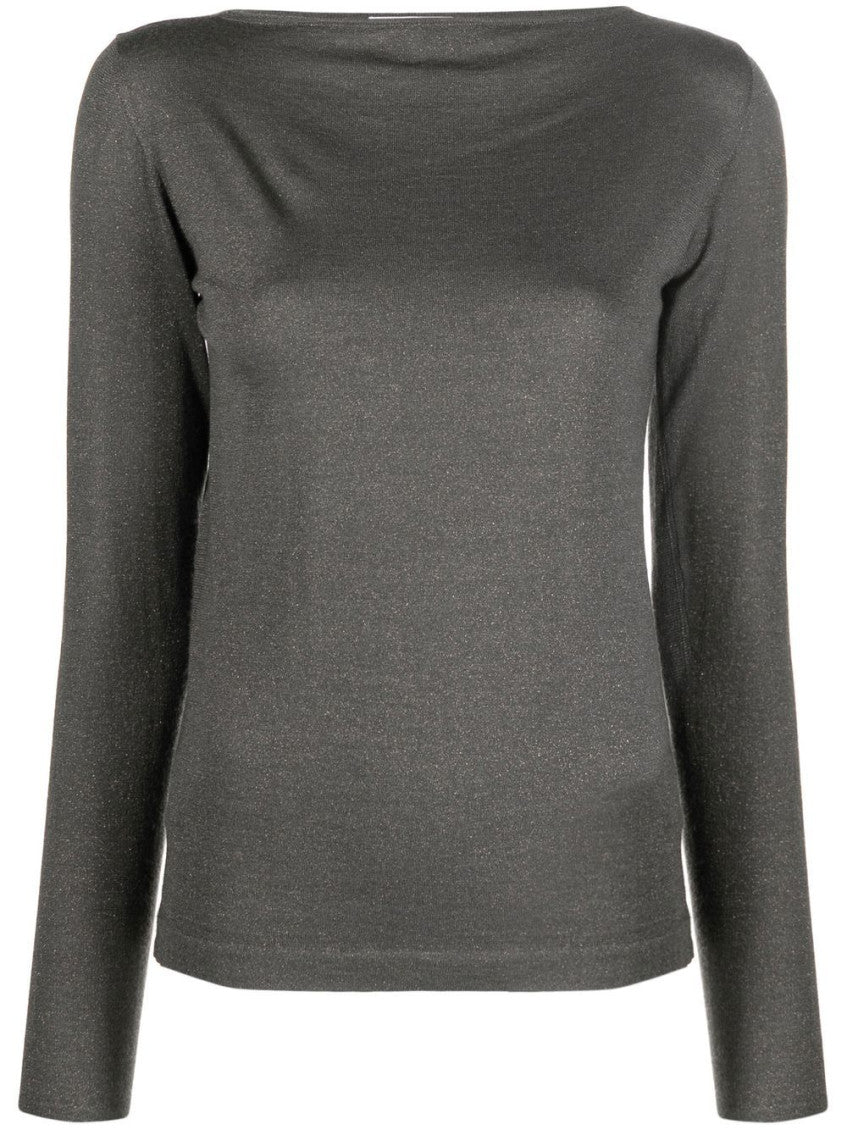 Grey Boat Neck Sweater 1
