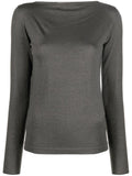 Grey Boat Neck Sweater 1