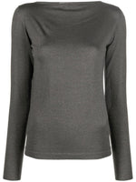 Grey Boat Neck Sweater 1