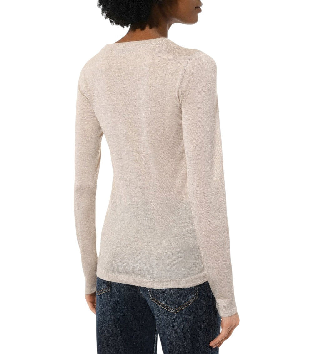 Beige Crew Neck Sweater 2