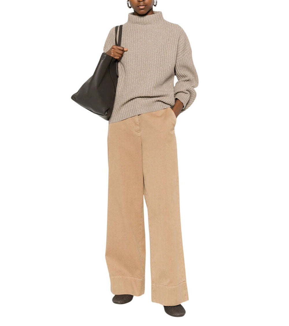 Beige Knitted Sweater 1