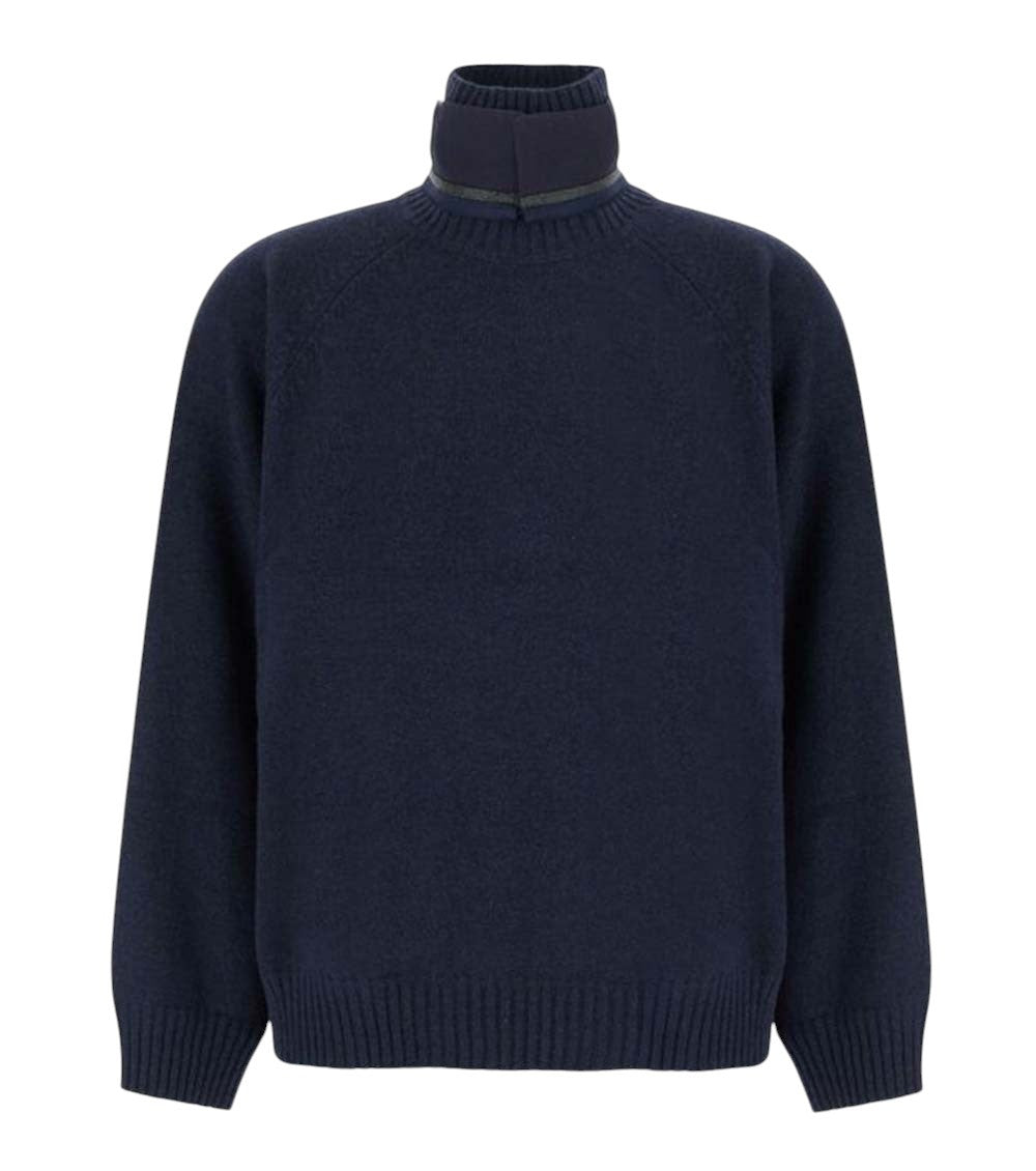 Blue Mock Collar Sweater 1