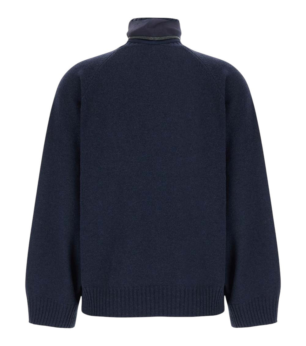 Blue Mock Collar Sweater 2
