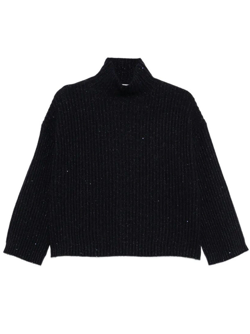 Navy Blue Knitted Sweater 1