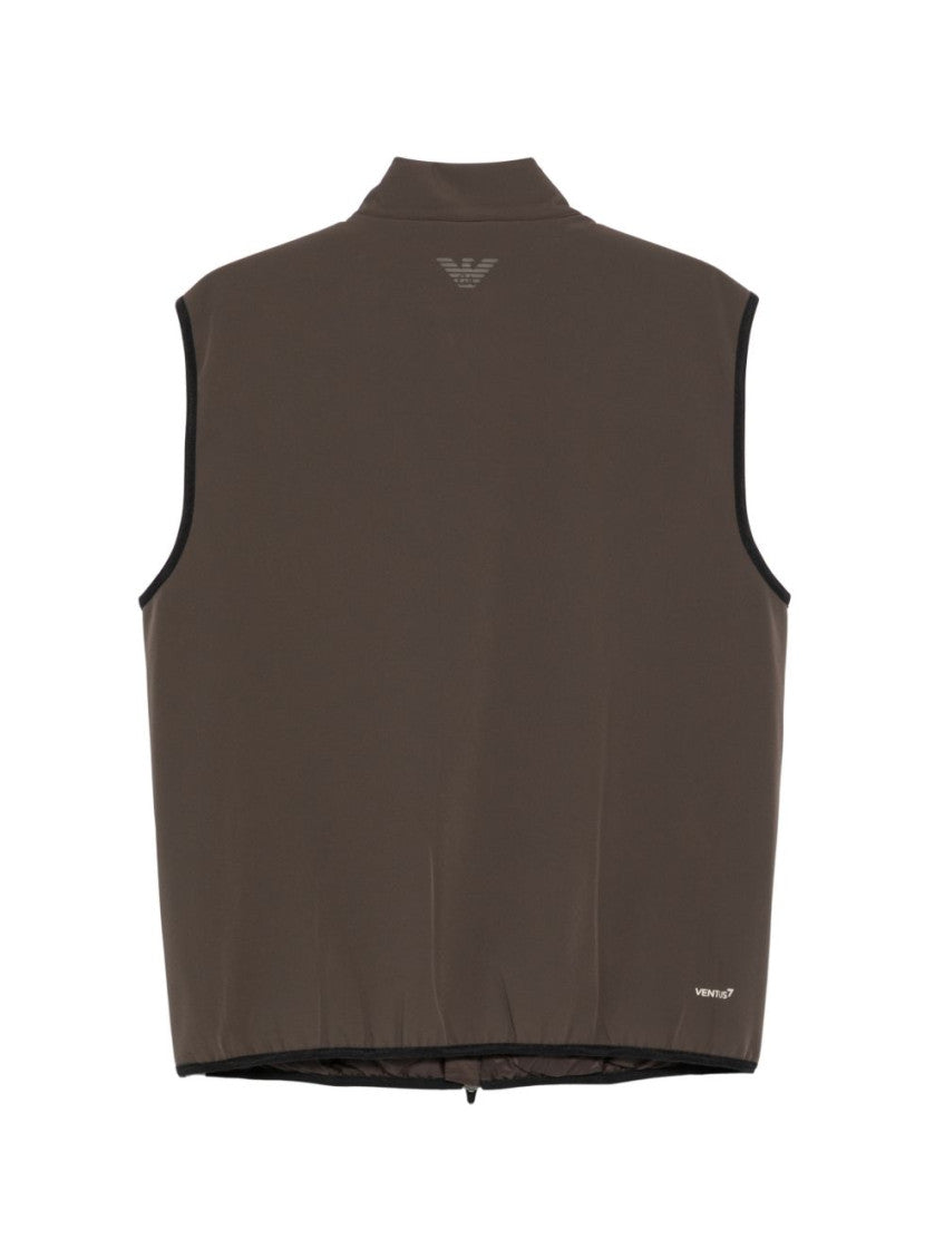 Brown Quilted Sleeveless Jacket 2