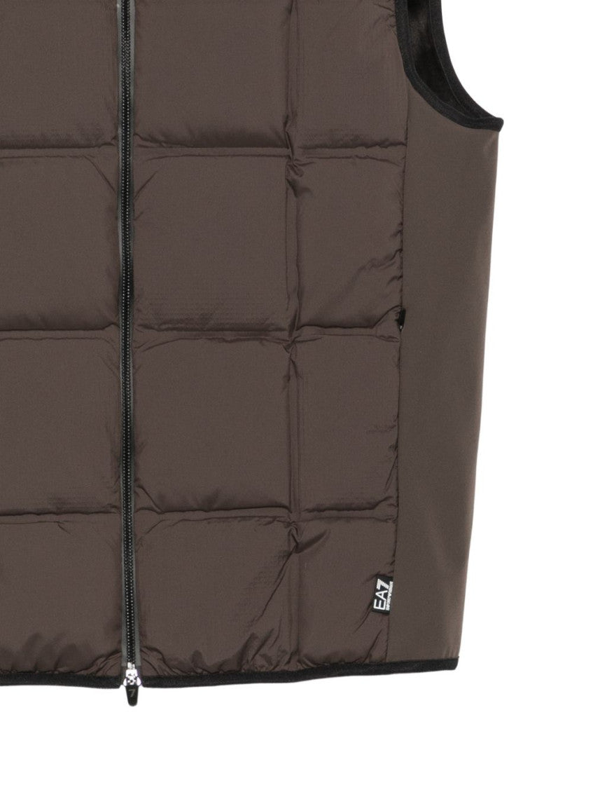 Brown Quilted Sleeveless Jacket 3