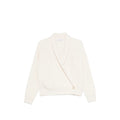 White Shawl Neck Sweater 1