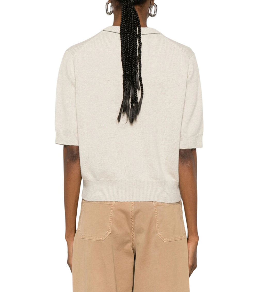 Beige Crew Neck Sweater 2