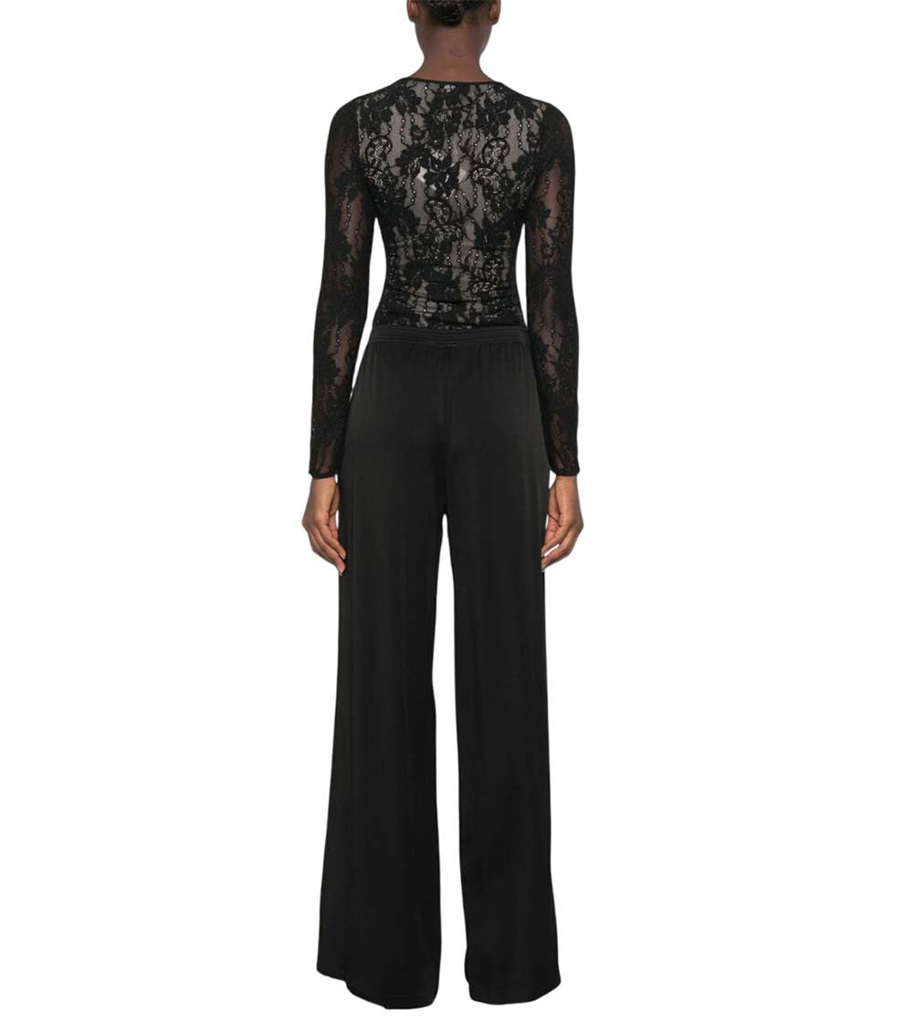 Black Lace Crew Neck Top 2