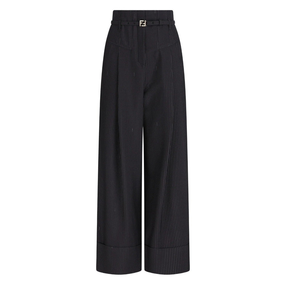 Black Tailored Pleated Pants 1