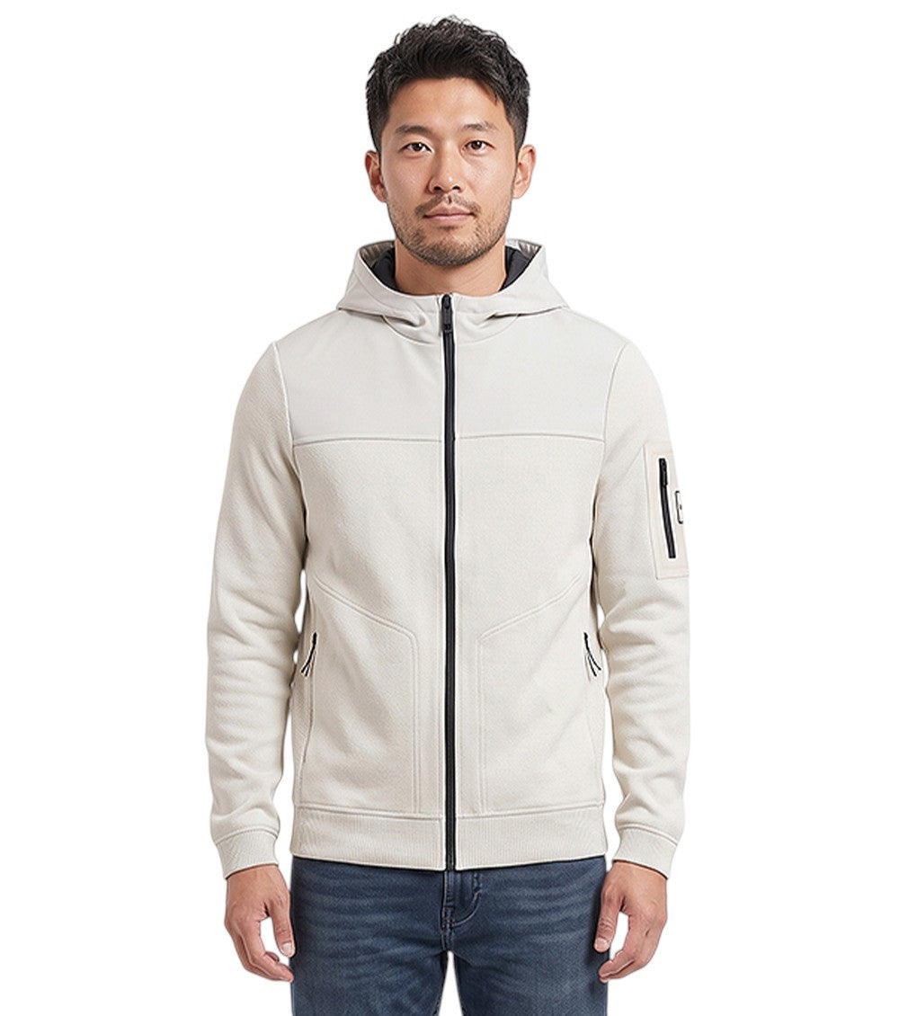 Light Beige Zip Up Hoodie 1