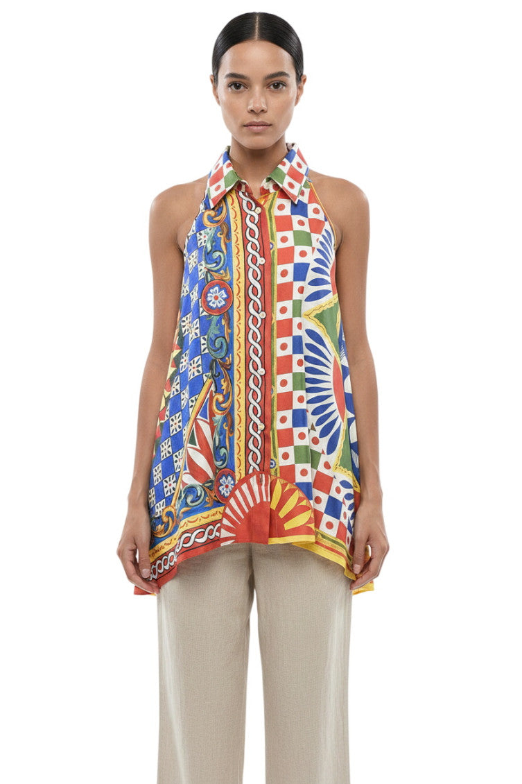 Multicolor Loose Printed Shirt 1