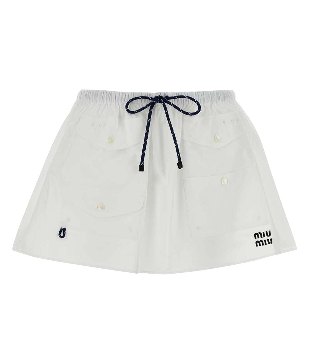 White Above Knee Skirt 3