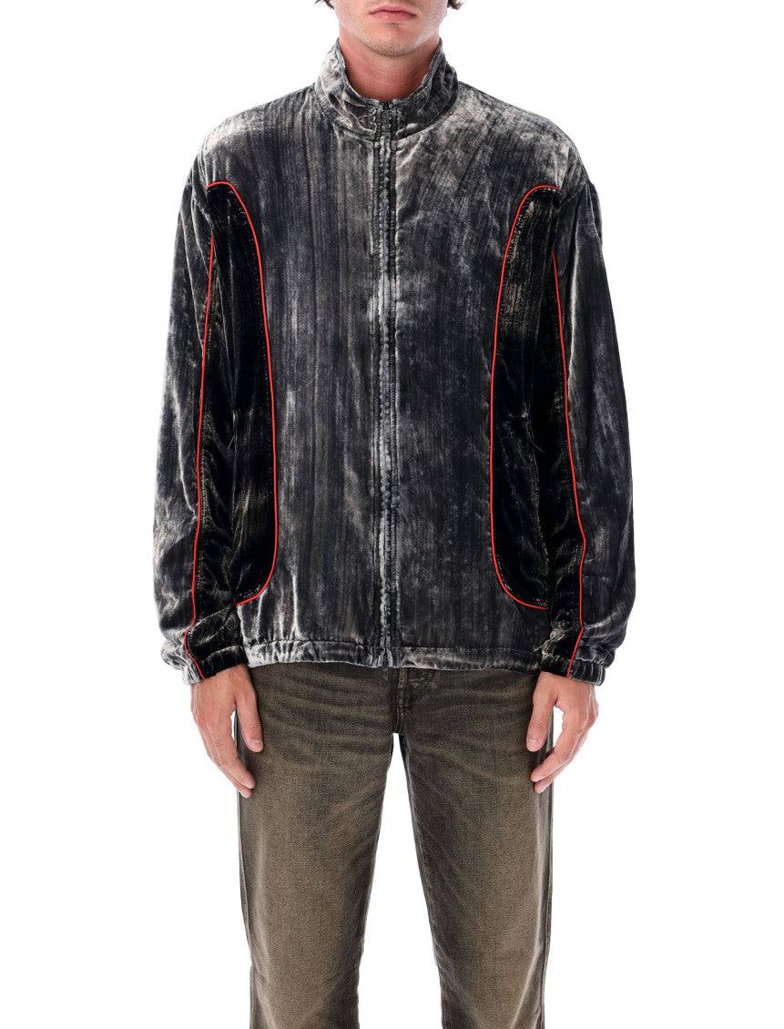 Black Textured Track Jacket 1