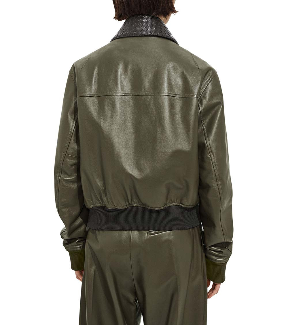 Olive Green Shirt Collar Jacket 2
