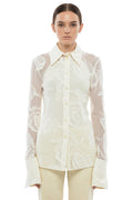 White Slim Floral Shirt 1