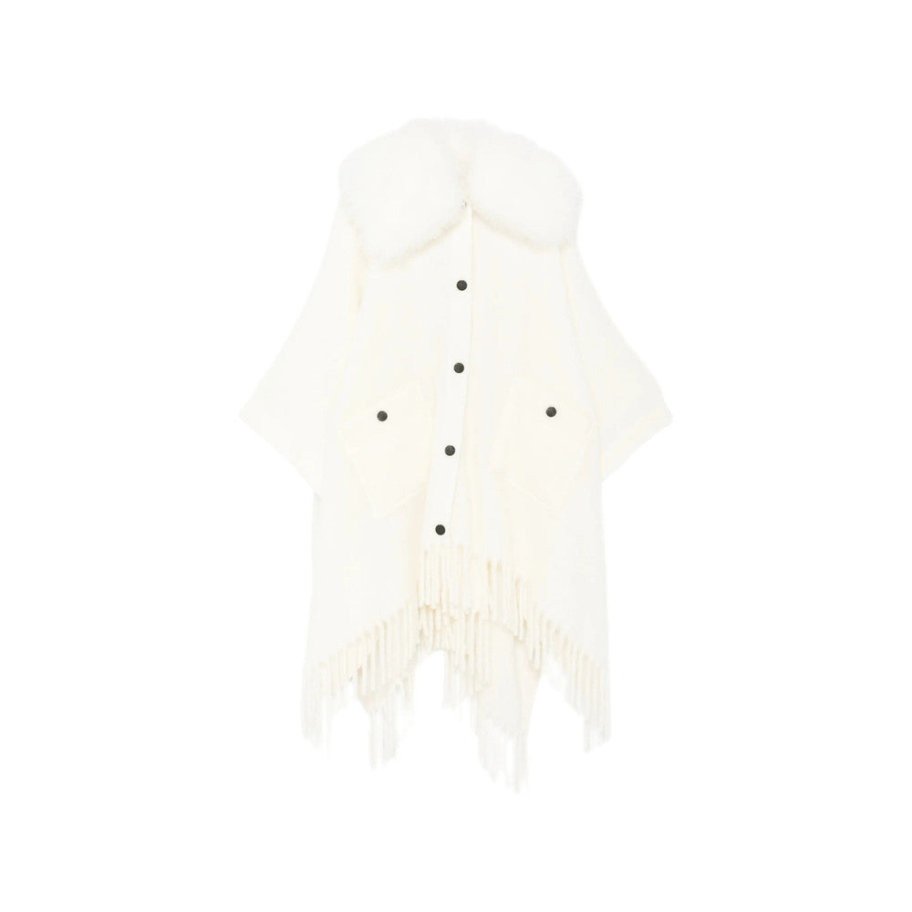 White Shawl Neck Sweater 1