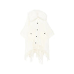 White Shawl Neck Sweater 1
