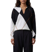 BlackWhite Geometric Sweater 1
