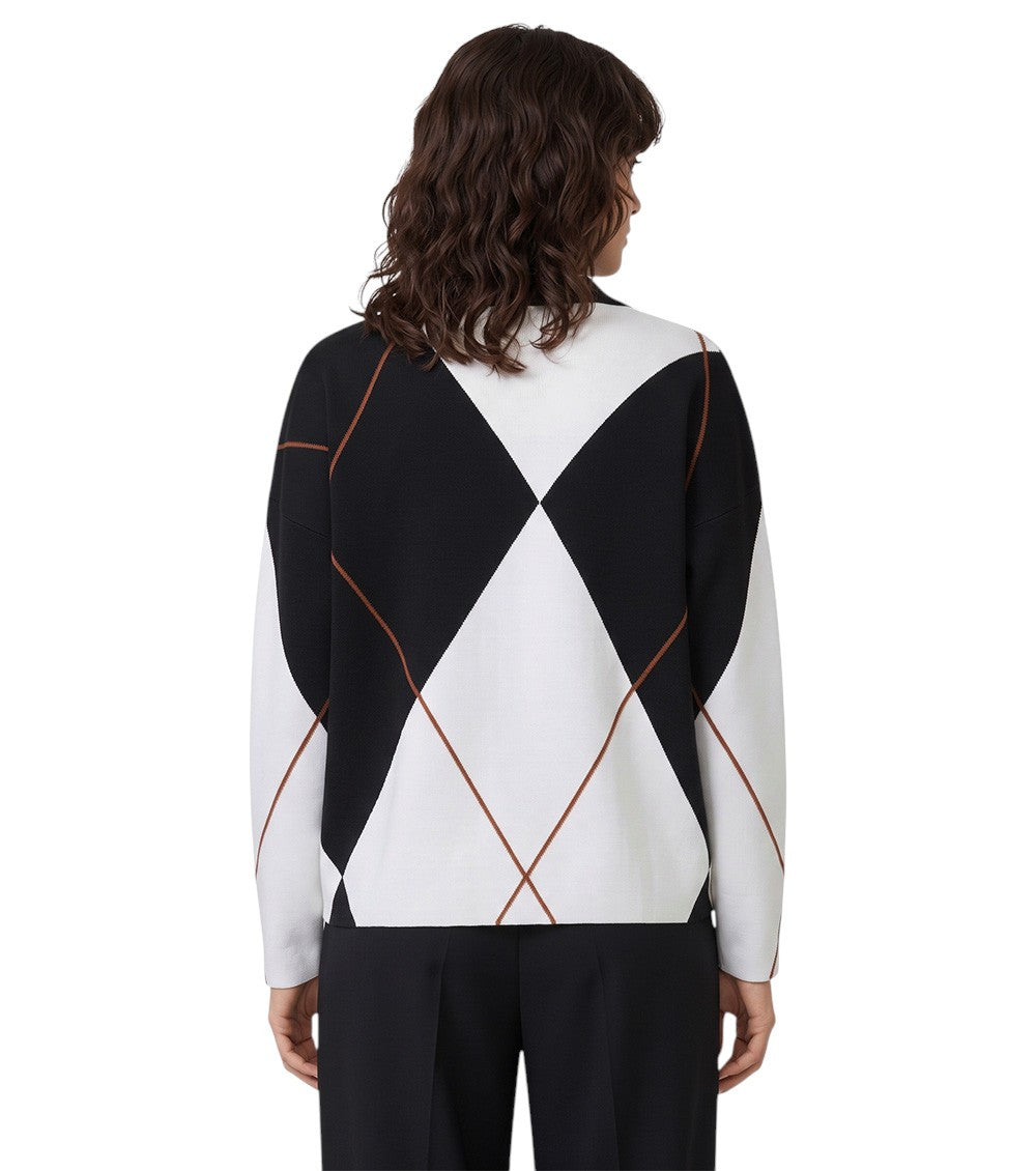 BlackWhite Geometric Sweater 2