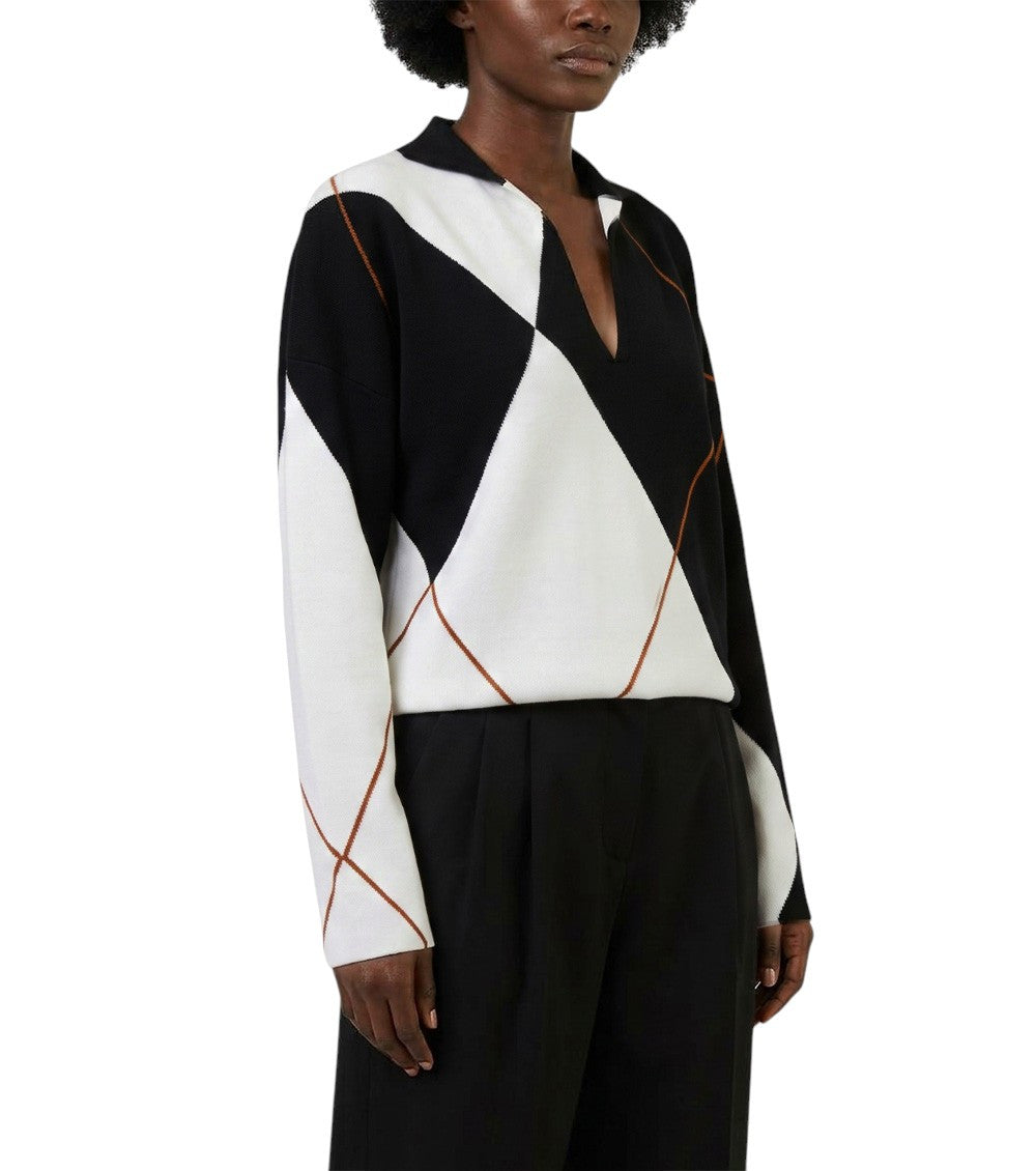 BlackWhite Geometric Sweater 4