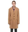 Beige Notched Lapel Trench Coat 1
