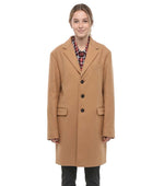 Beige Notched Lapel Trench Coat 1