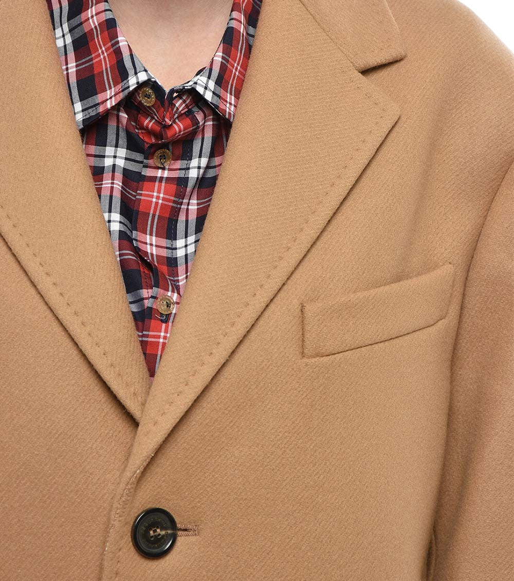 Beige Notched Lapel Trench Coat 3