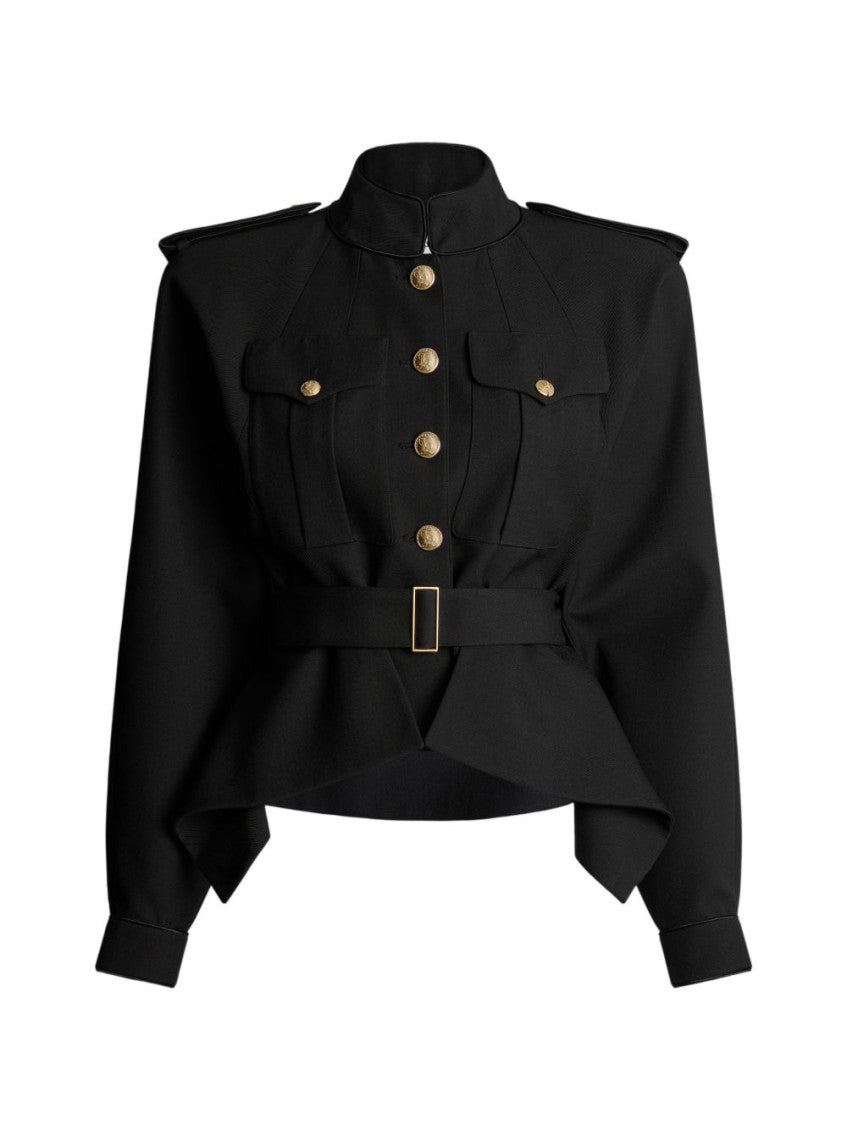 Black Band Collar Jacket 1