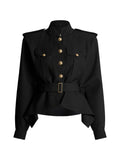 Black Band Collar Jacket 1