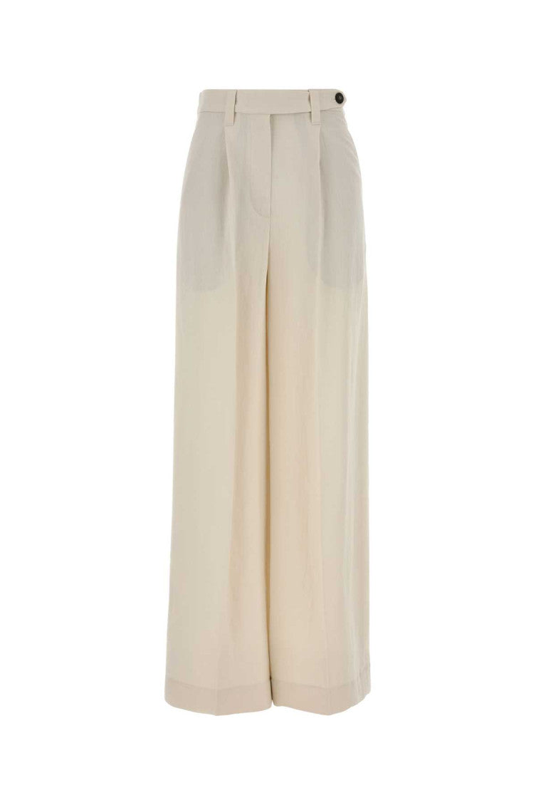 Beige Tailored Pleated Pants 1