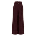 Maroon Flared Pleated Pants 1