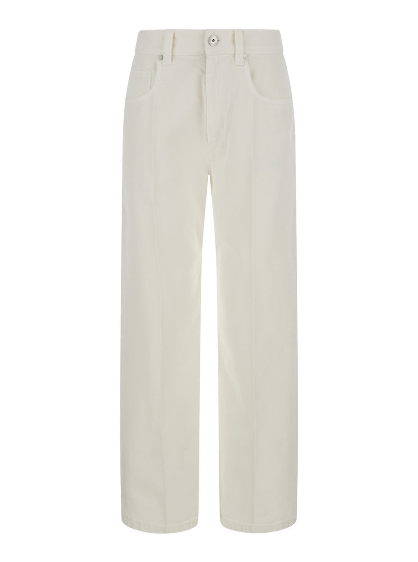 White Regular Flat Front Pant 1