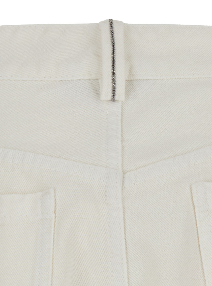 White Regular Flat Front Pant 4
