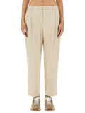 Beige Tapered Pleated Pant 1