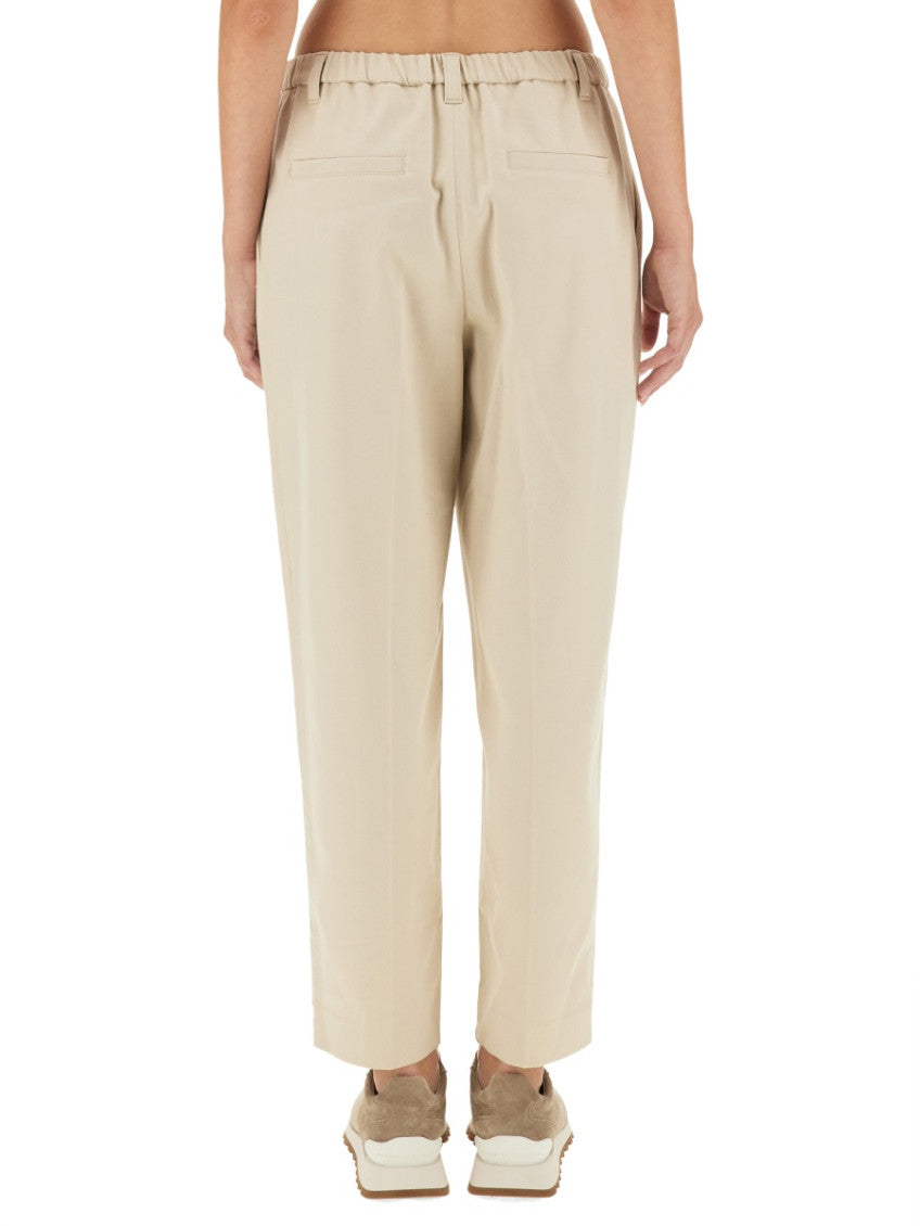 Beige Tapered Pleated Pant 3