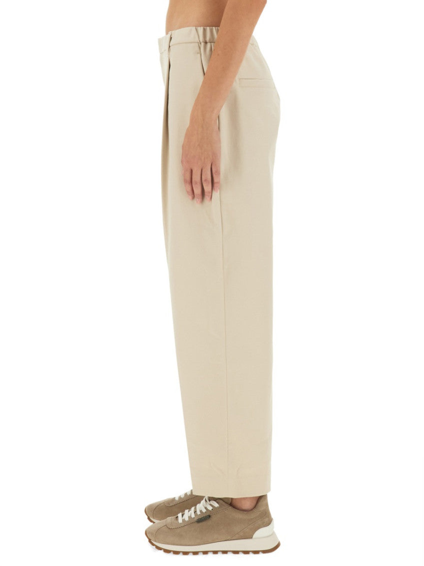 Beige Tapered Pleated Pant 4