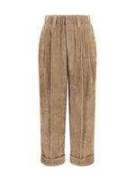 Brown Relaxed Pleated Pant 1