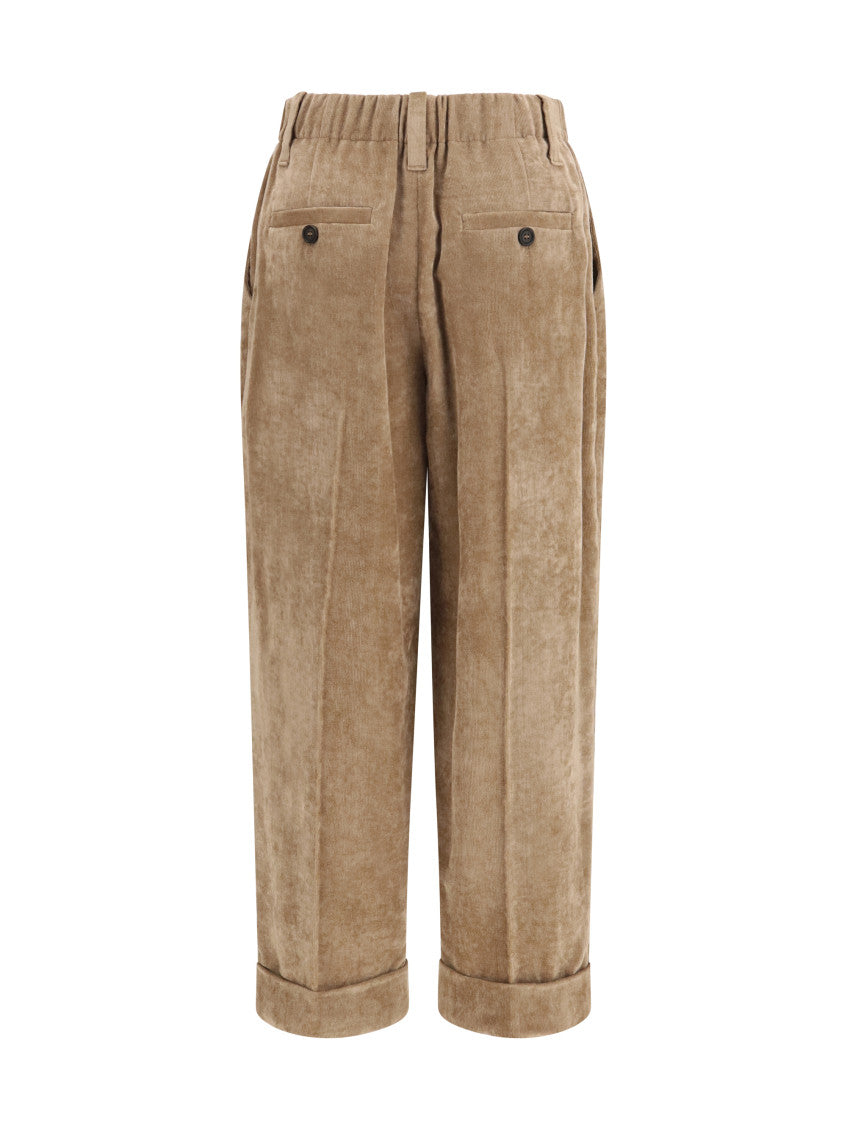 Brown Relaxed Pleated Pant 2
