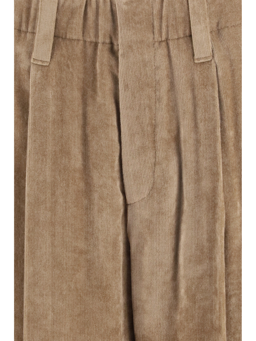 Brown Relaxed Pleated Pant 3