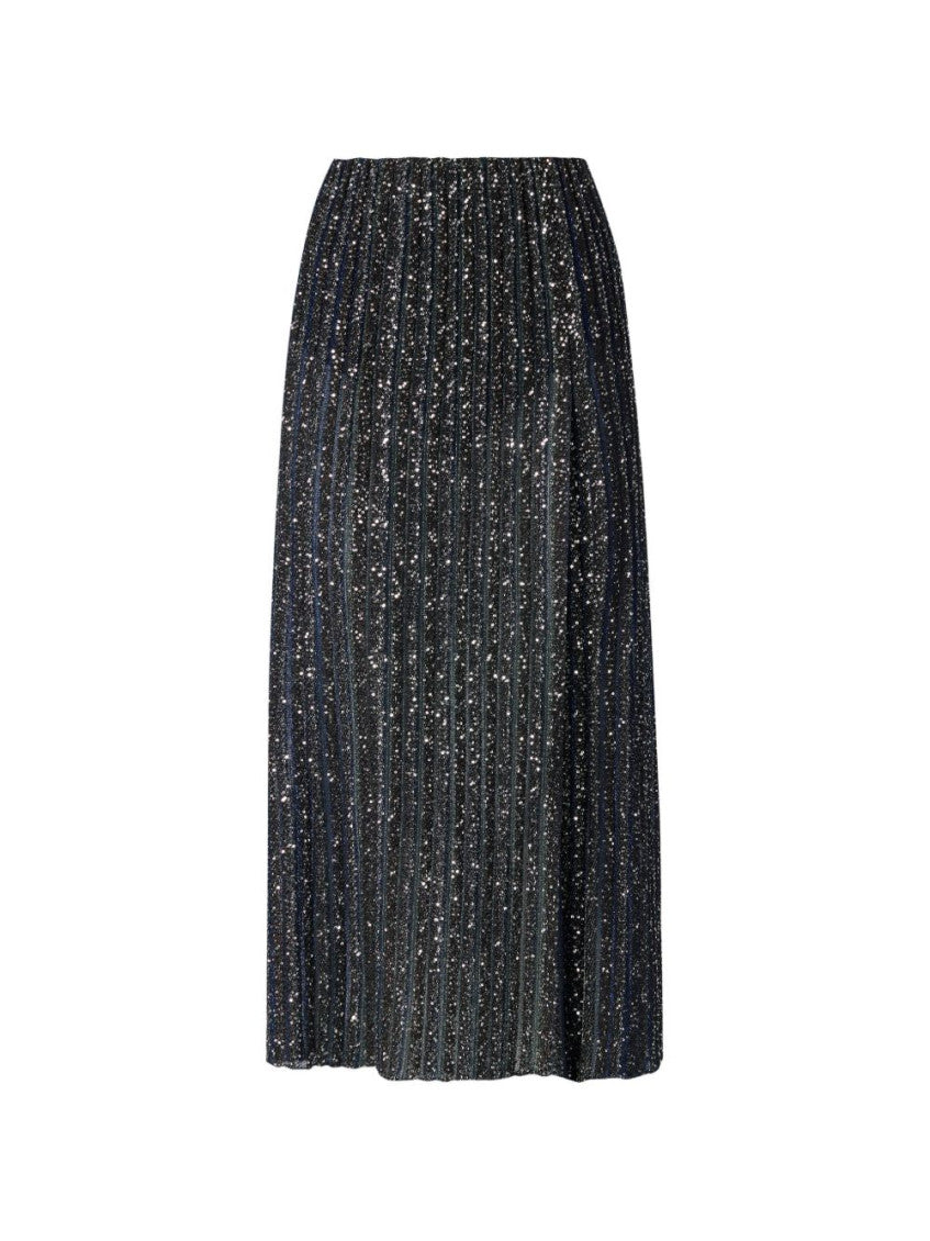 Black Embellished Calf Length Skirt 1