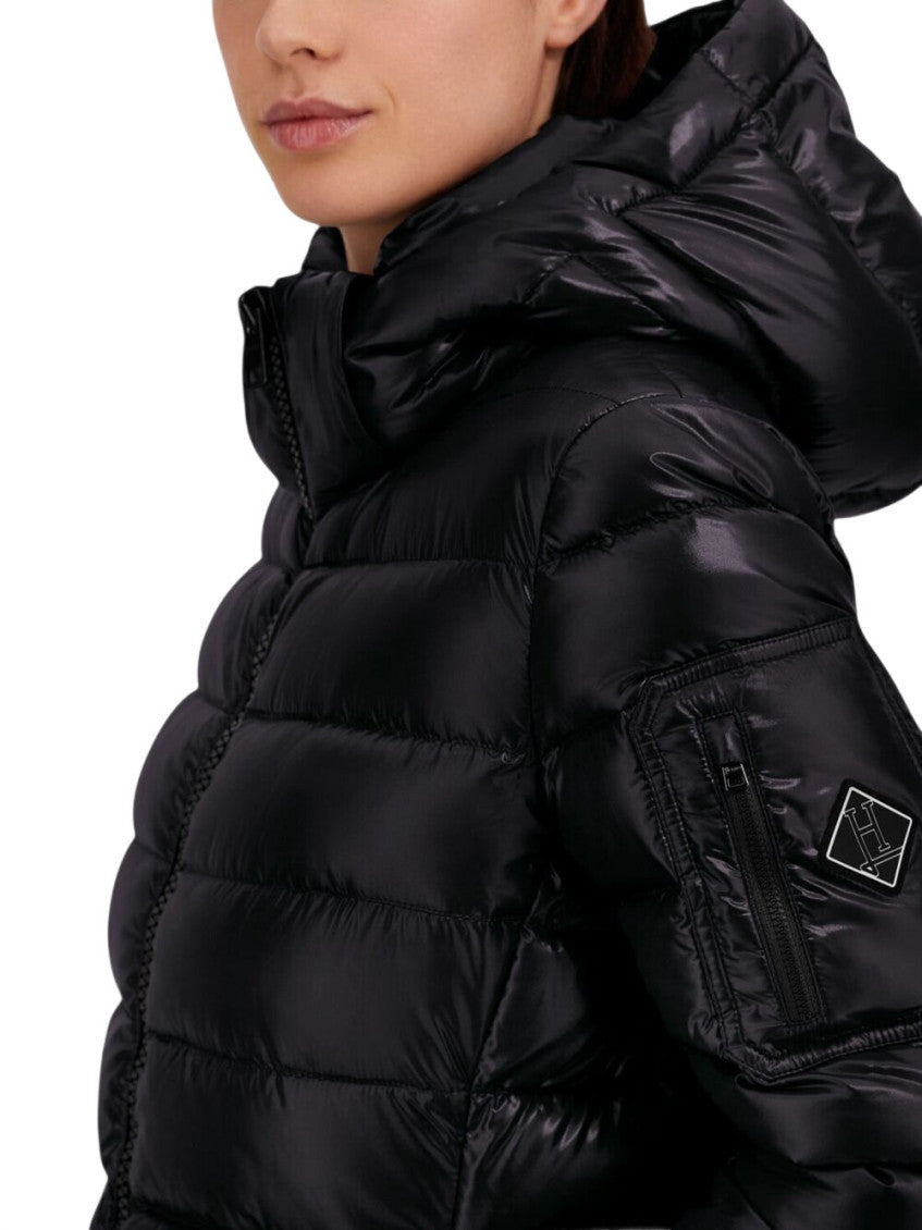 Black Quilted Hood Jacket 4